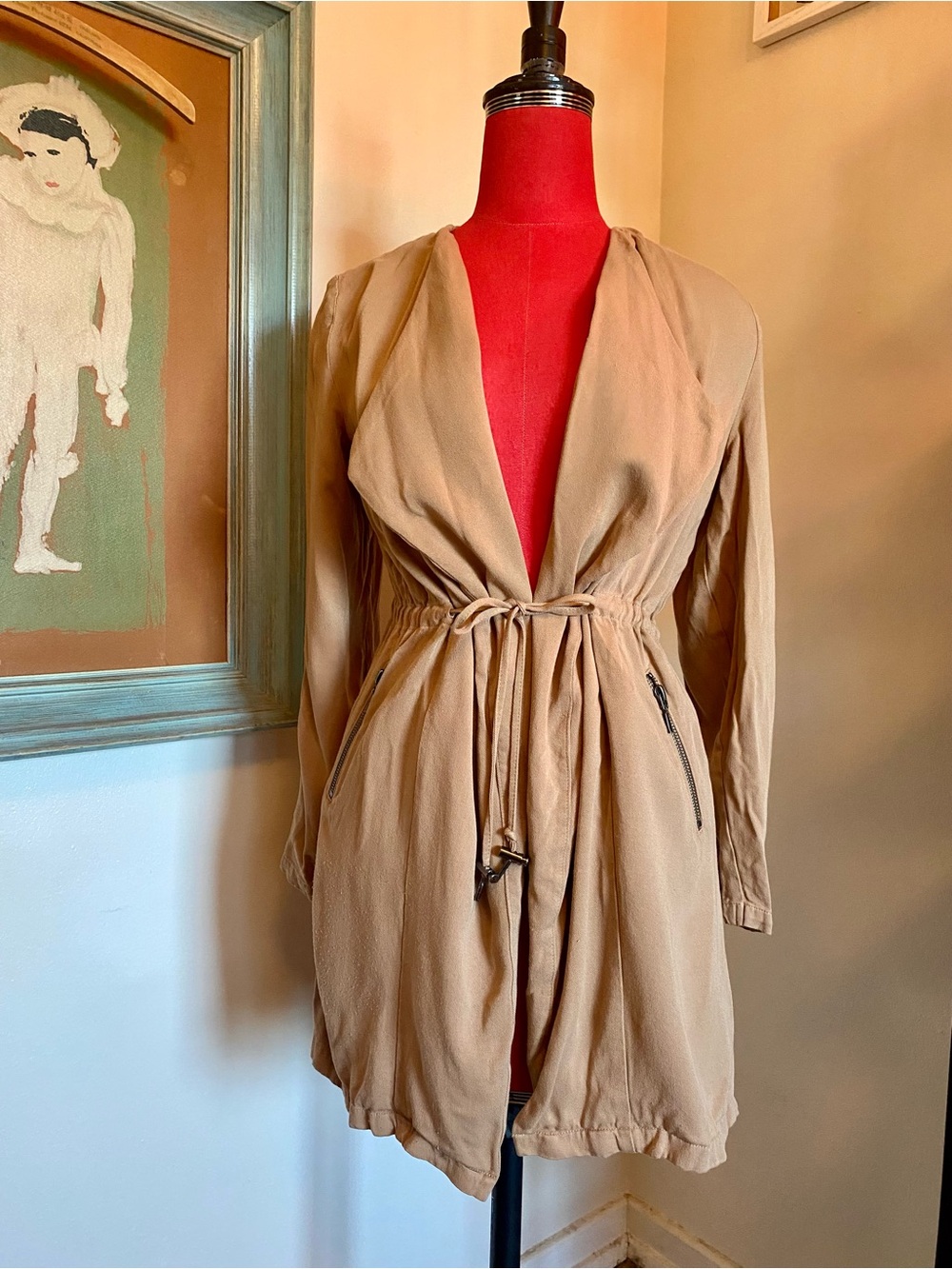 Tie-Waist Trench Coat